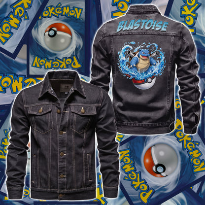 PKM Blastoise Custom Lightweight Denim Jacket