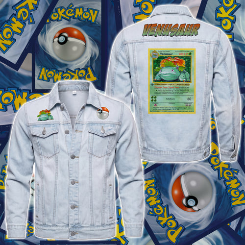 PKM Venusaur Custom Lightweight Denim Jacket