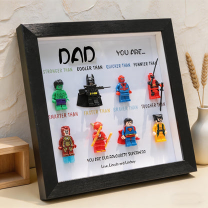 Personalized Superhero Minifigure Frame Best Dad Gift