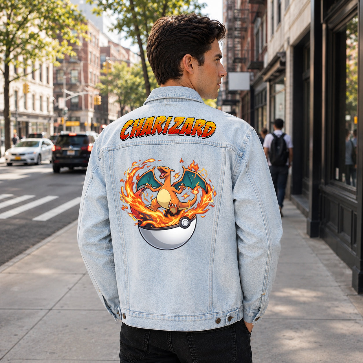 PKM Charizard Custom Lightweight Denim Jacket