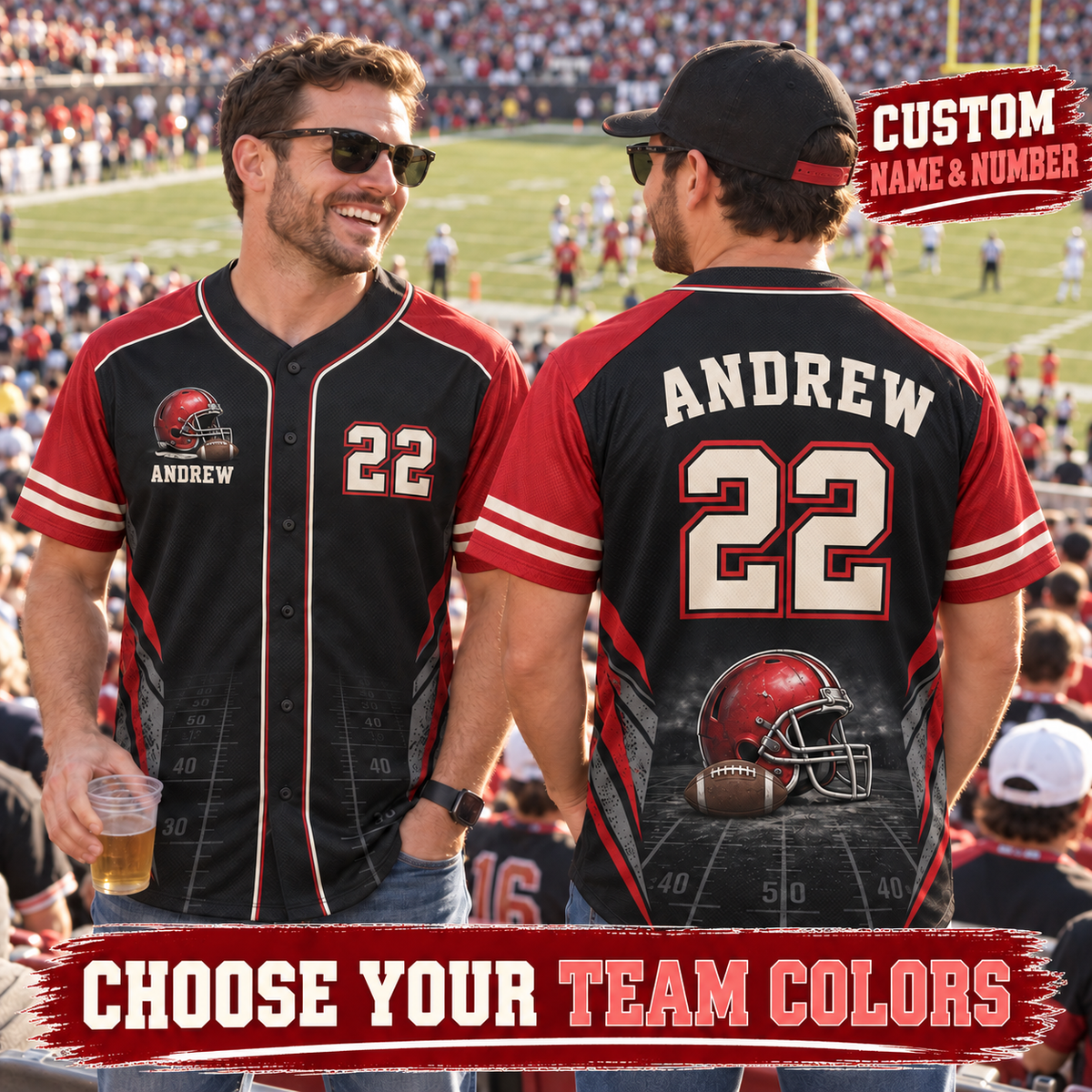 Personalized Football Jersey – Custom Name, Number & Team Colors