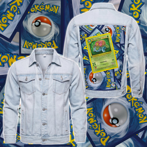 PKM Thicc Venusaur Custom Lightweight Denim Jacket
