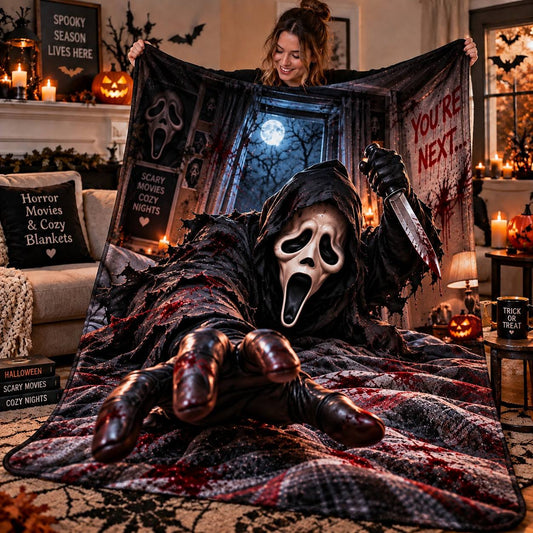 Halloween Scream Ghost Face Custom Fleece Blanket