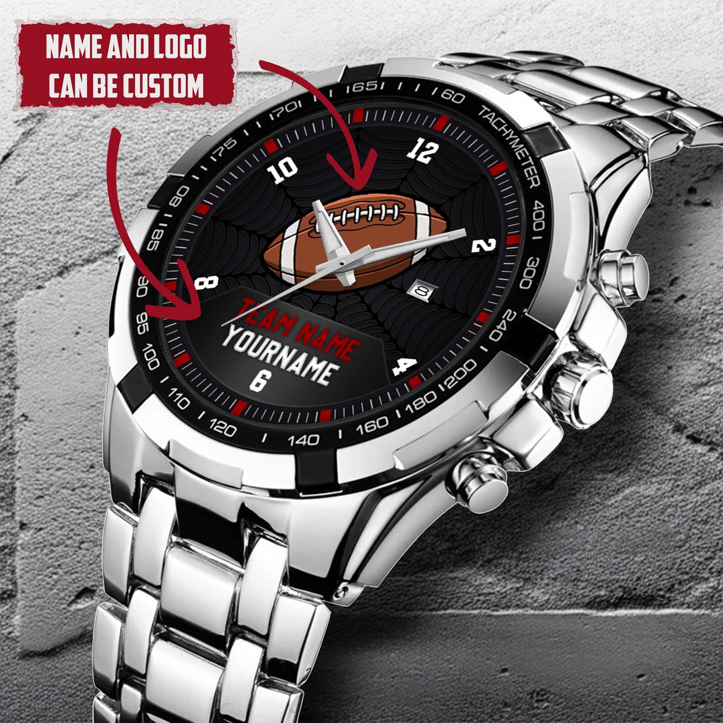 American Football Personalized Team Name, Name & Number Quartz Watch