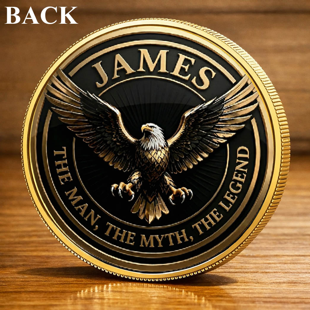 250th Anniversary Eagle The Man The Myth The Legend Custom Name Printed Commemorative Coin
