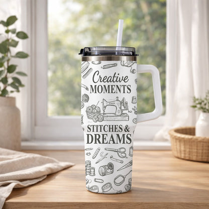 Creative Moments Stitches And Dreams - Personalized 40oz Tumbler