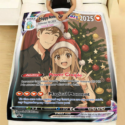 Personalized Pokémon-Inspired Couple Photo Card - Anniversary Edition