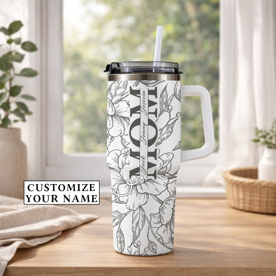 Mom With Kids Names - Personalized 40oz Tumbler