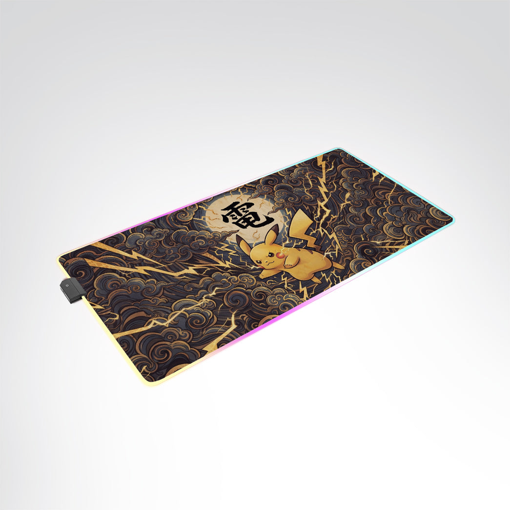 PKM Pikachu Kanji Led Mouse Pad