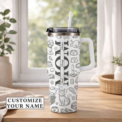 Pet Lovers Mom - Personalized 40oz Tumbler