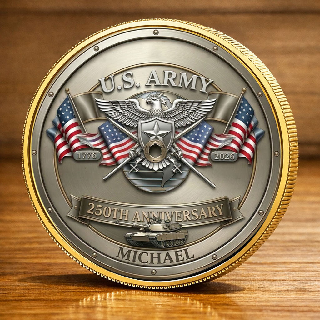 USA 250th Anniversary U.S. Army - Custom Name Printed Commemorative Coin