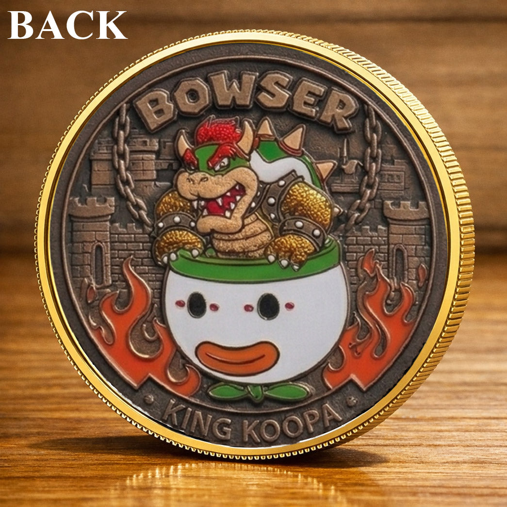 Bowser King Koopa Mario Printed Commemorative Coin