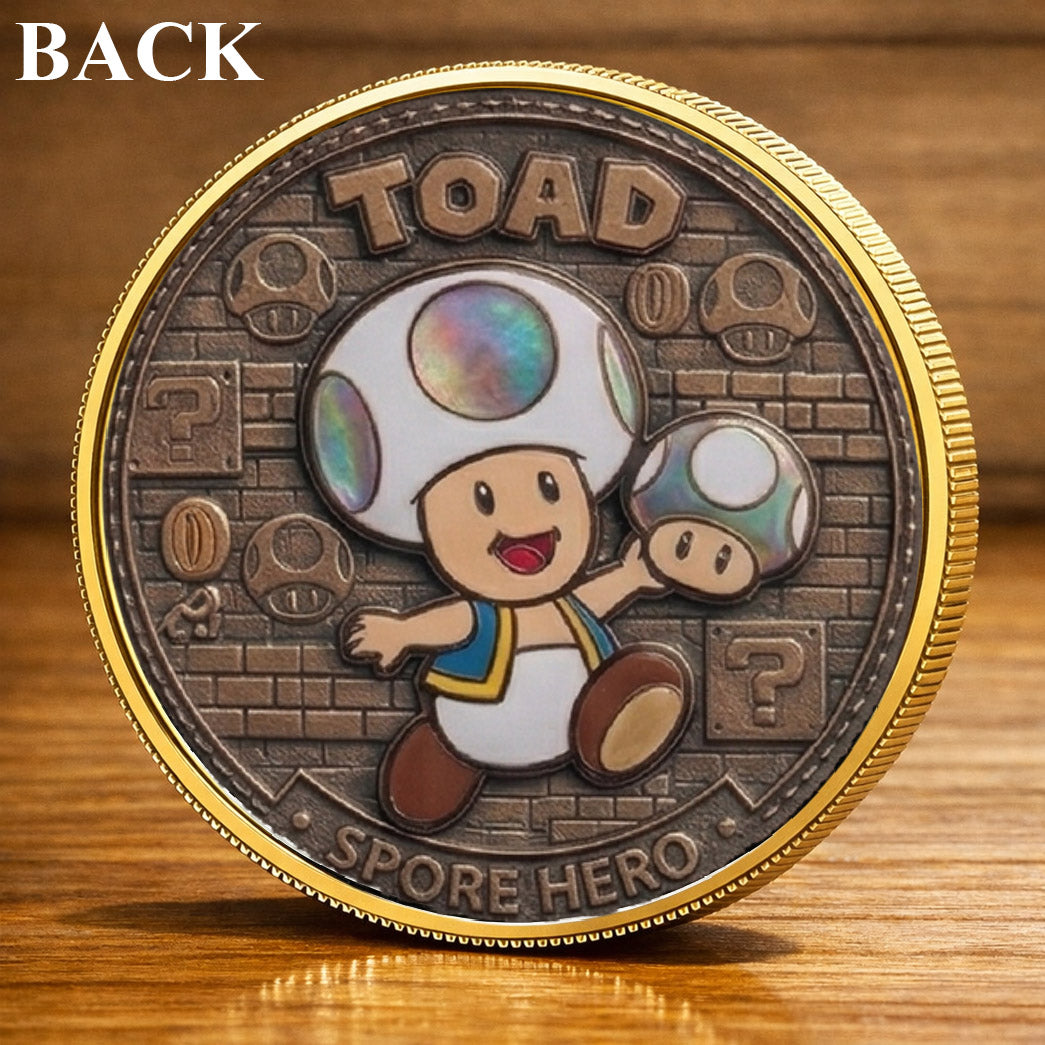 Toad Spore Hero Mario Printed Commemorative Coin