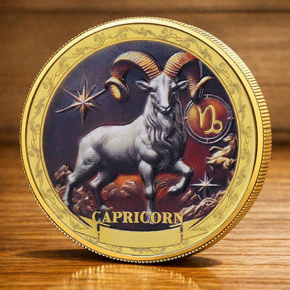 Tarot Zodiac Capricorn Sign Printed Commemorative Coin