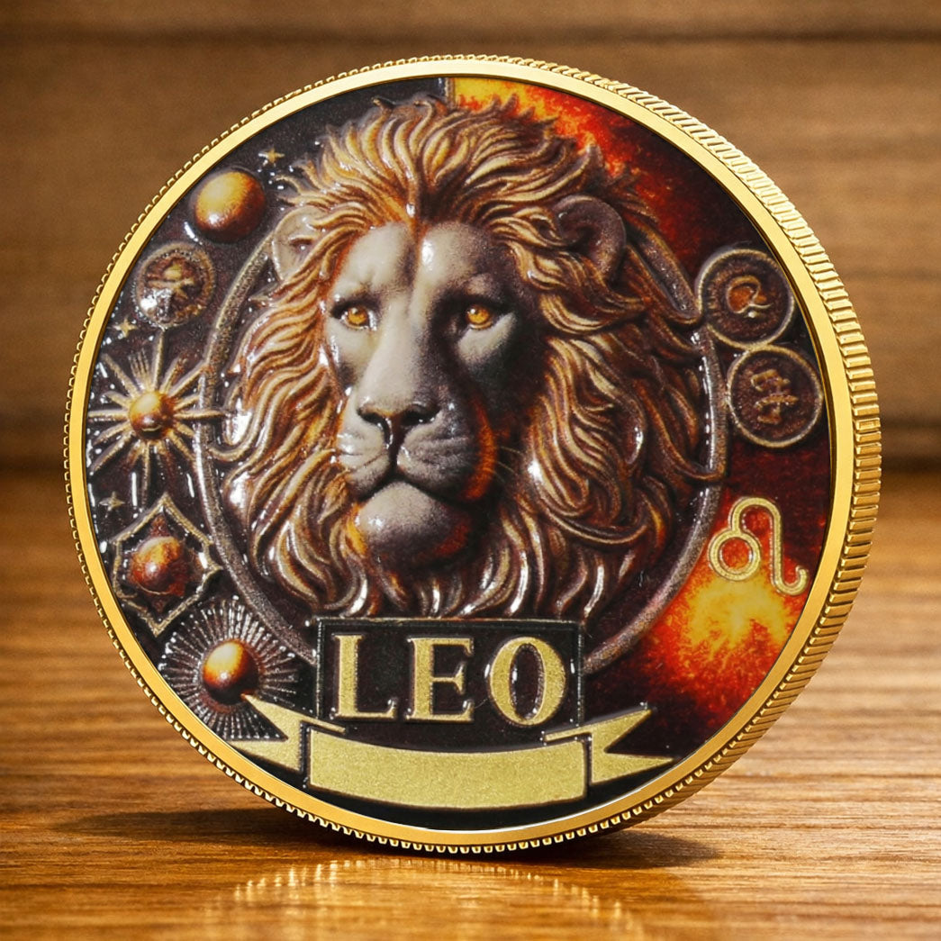 Tarot Zodiac Leo Sign Printed Commemorative Coin
