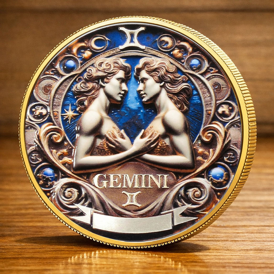 Tarot Zodiac Gemini Sign Printed Commemorative Coin