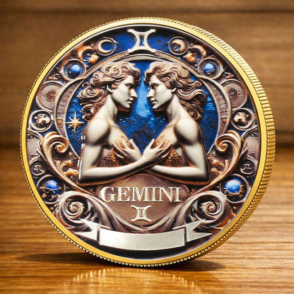 Tarot Zodiac Gemini Sign Printed Commemorative Coin