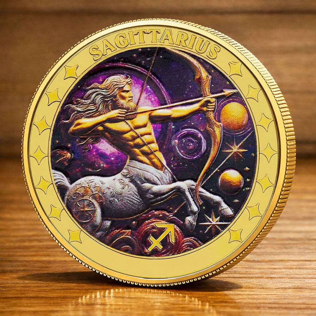 Tarot Zodiac Sagittarius Sign Printed Commemorative Coin
