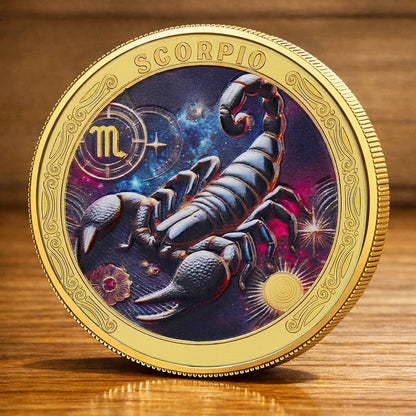 Tarot Zodiac Scorpio Sign Printed Commemorative Coin
