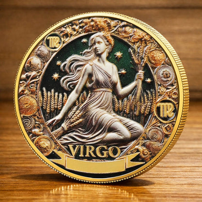 Tarot Zodiac Virgo Sign Printed Commemorative Coin