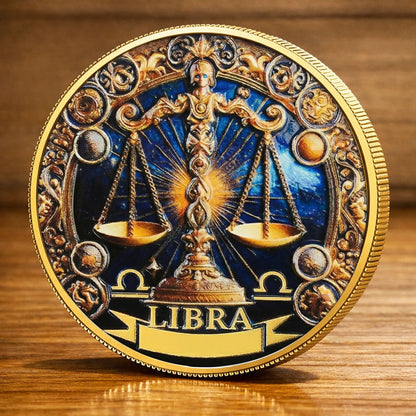 Tarot Zodiac Libra Sign Printed Commemorative Coin