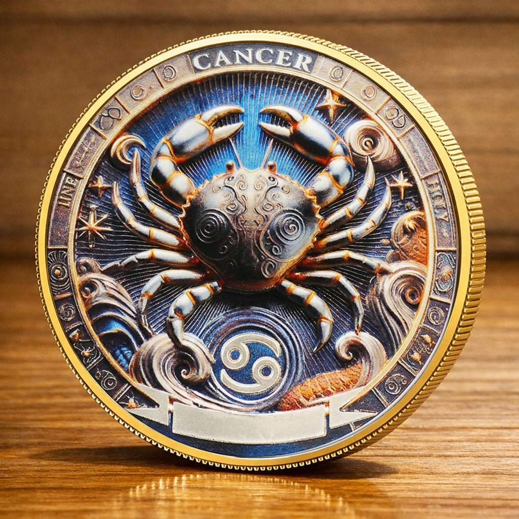 Tarot Zodiac Cancer Sign Printed Commemorative Coin