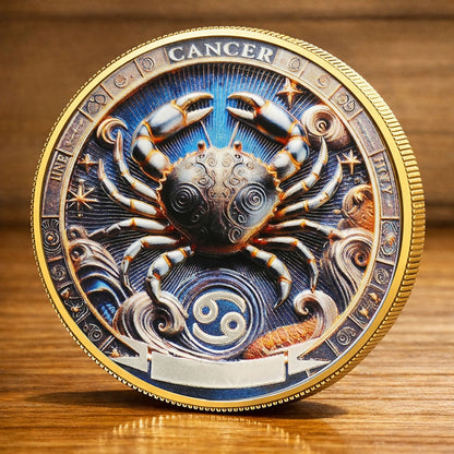 Tarot Zodiac Cancer Sign Printed Commemorative Coin