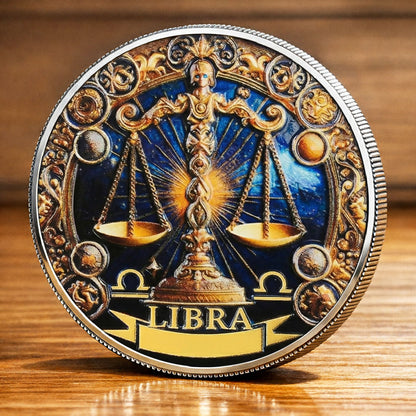 Tarot Zodiac Libra Sign Printed Commemorative Coin