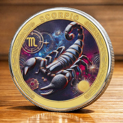 Tarot Zodiac Scorpio Sign Printed Commemorative Coin