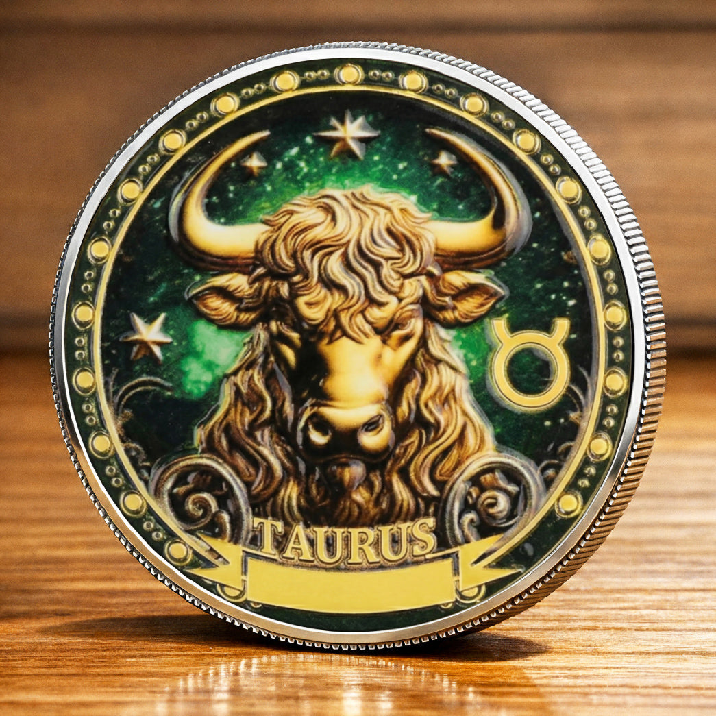 Tarot Zodiac Taurus Sign Printed Commemorative Coin