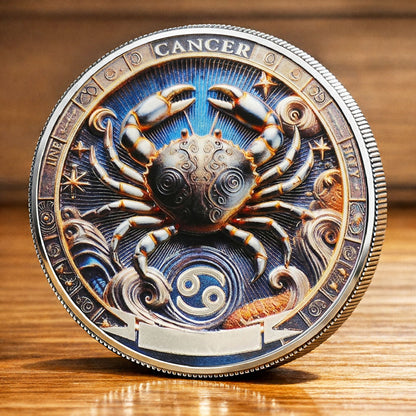 Tarot Zodiac Cancer Sign Printed Commemorative Coin