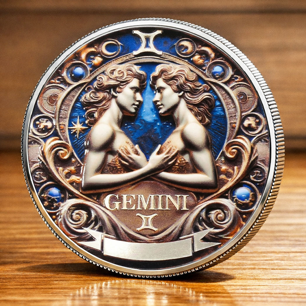 Tarot Zodiac Gemini Sign Printed Commemorative Coin