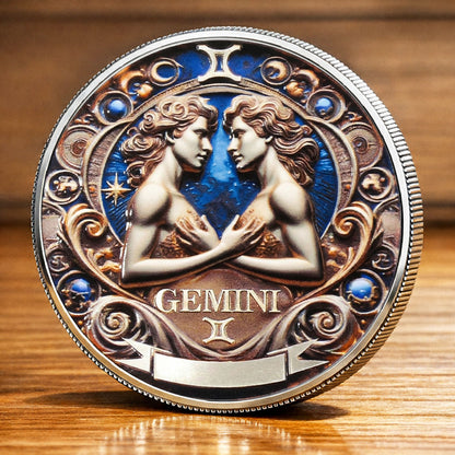 Tarot Zodiac Gemini Sign Printed Commemorative Coin