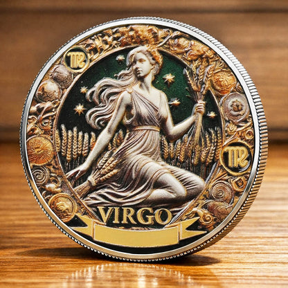 Tarot Zodiac Virgo Sign Printed Commemorative Coin