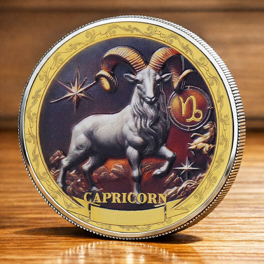 Tarot Zodiac Capricorn Sign Printed Commemorative Coin