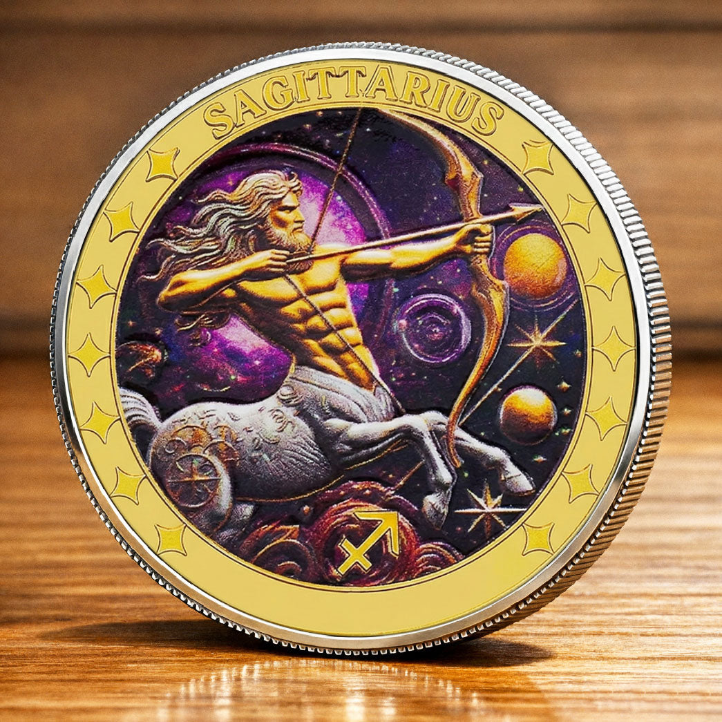 Tarot Zodiac Sagittarius Sign Printed Commemorative Coin