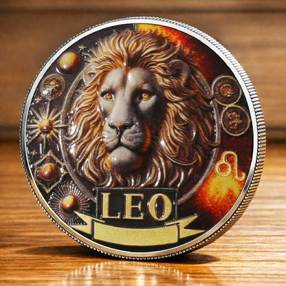 Tarot Zodiac Leo Sign Printed Commemorative Coin