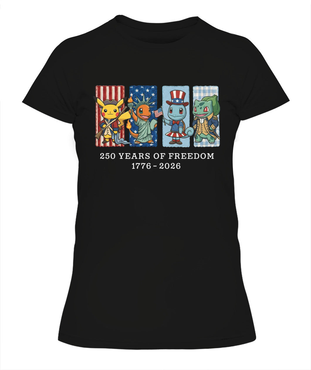 Pokemon 250 Years of Freedom 1776–2026 Patriotic Printed Graphic Quarter-Zip Sweatshirt, Hoodie Sweatshirt T-Shirt