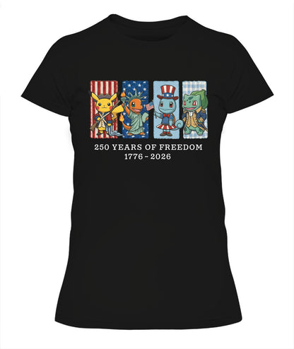 Pokemon 250 Years of Freedom 1776–2026 Patriotic Printed Graphic Quarter-Zip Sweatshirt, Hoodie Sweatshirt T-Shirt