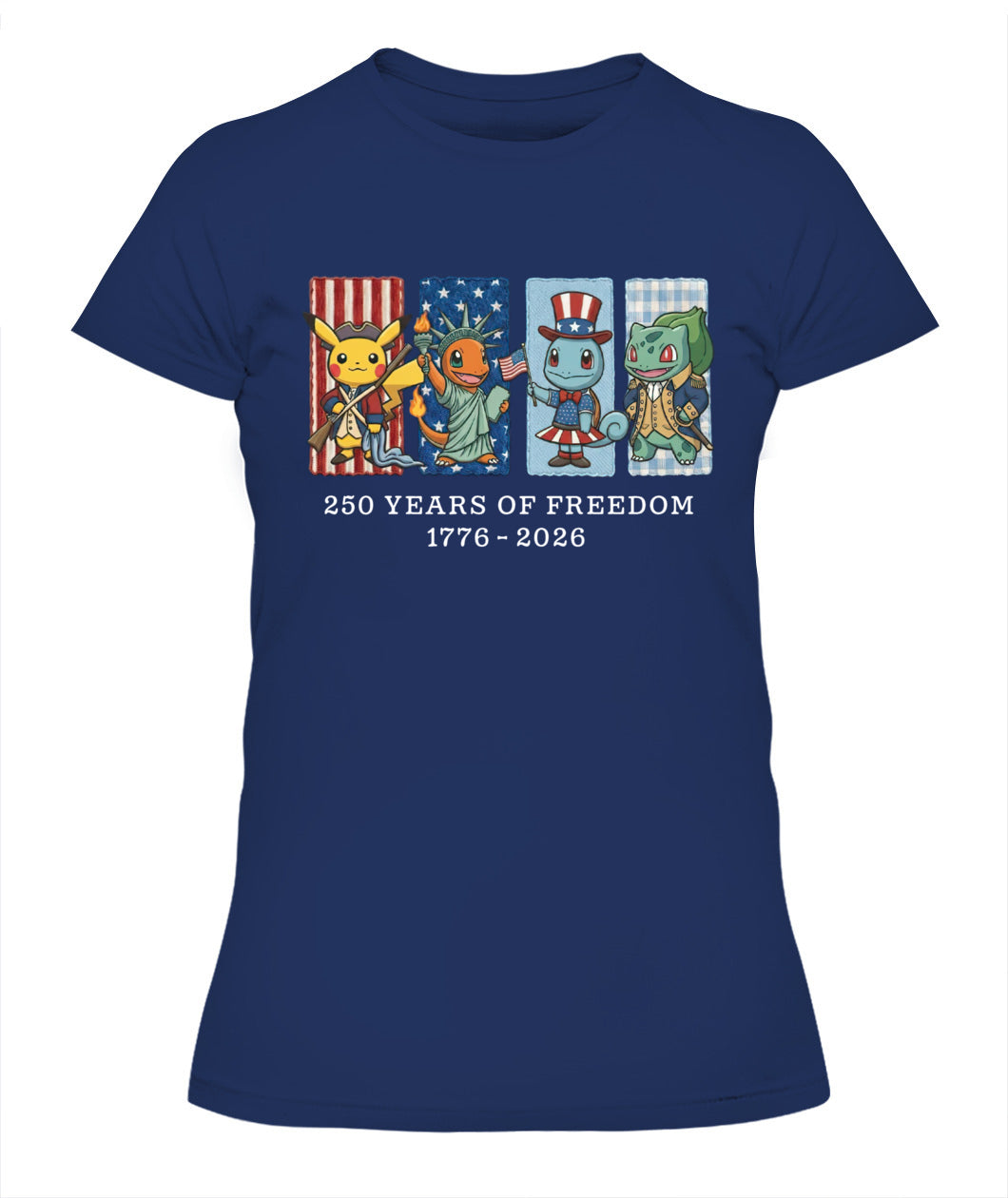 Pokemon 250 Years of Freedom 1776–2026 Patriotic Printed Graphic Quarter-Zip Sweatshirt, Hoodie Sweatshirt T-Shirt