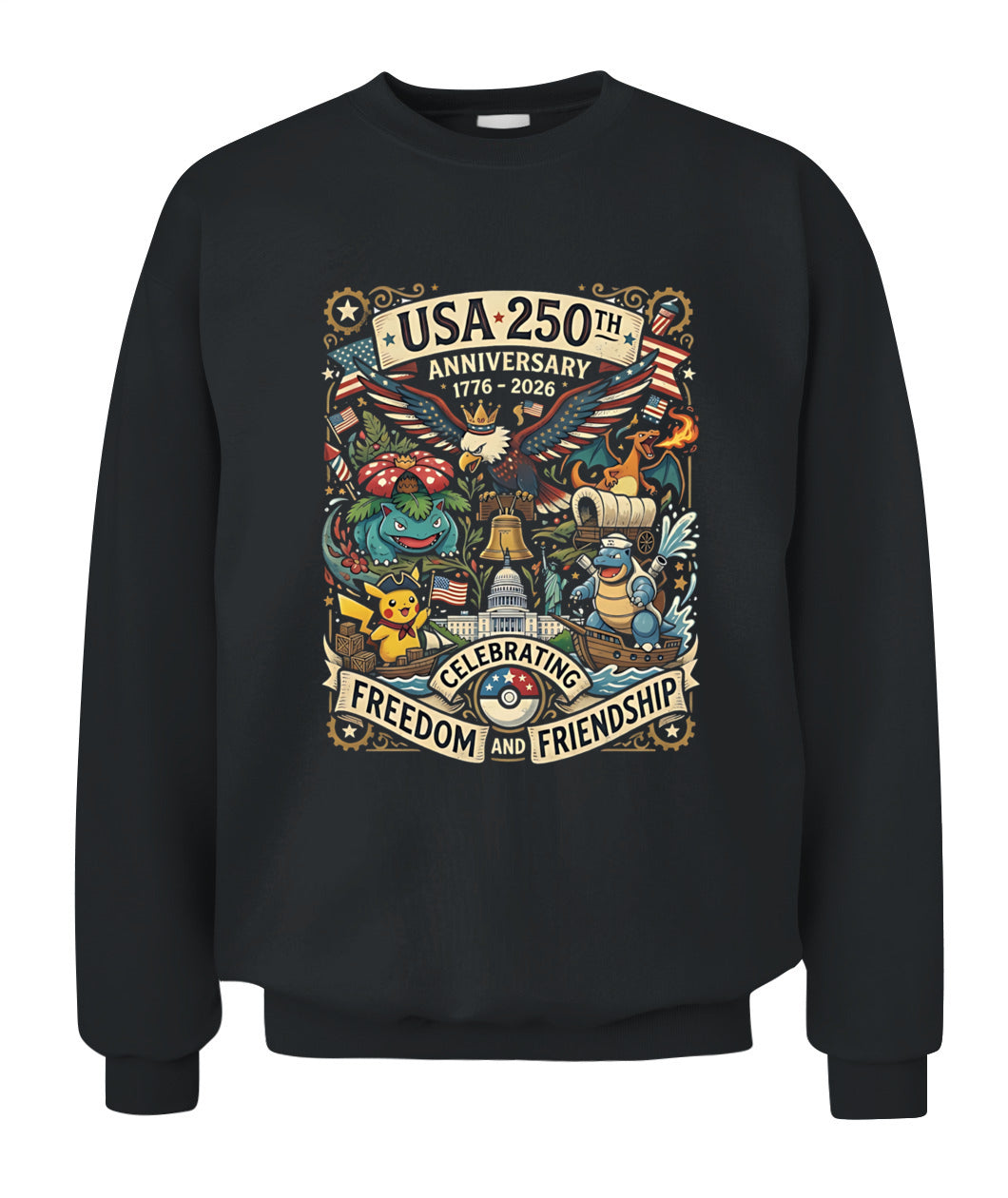 PKM 250 Years of Freedom 1776–2026 Patriotic Printed Graphic Hoodie Sweatshirt T-Shirt