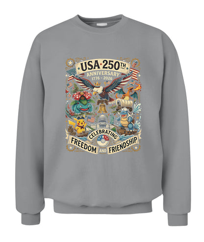 PKM 250 Years of Freedom 1776–2026 Patriotic Printed Graphic Hoodie Sweatshirt T-Shirt