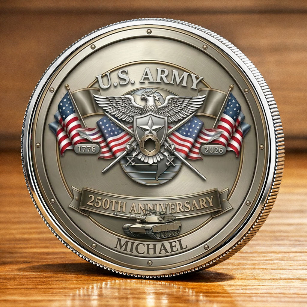 USA 250th Anniversary U.S. Army - Custom Name Printed Commemorative Coin