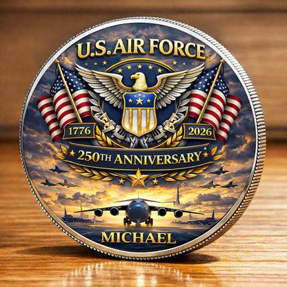 USA 250th Anniversary U.S. Air Force - Custom Name Printed Commemorative Coin