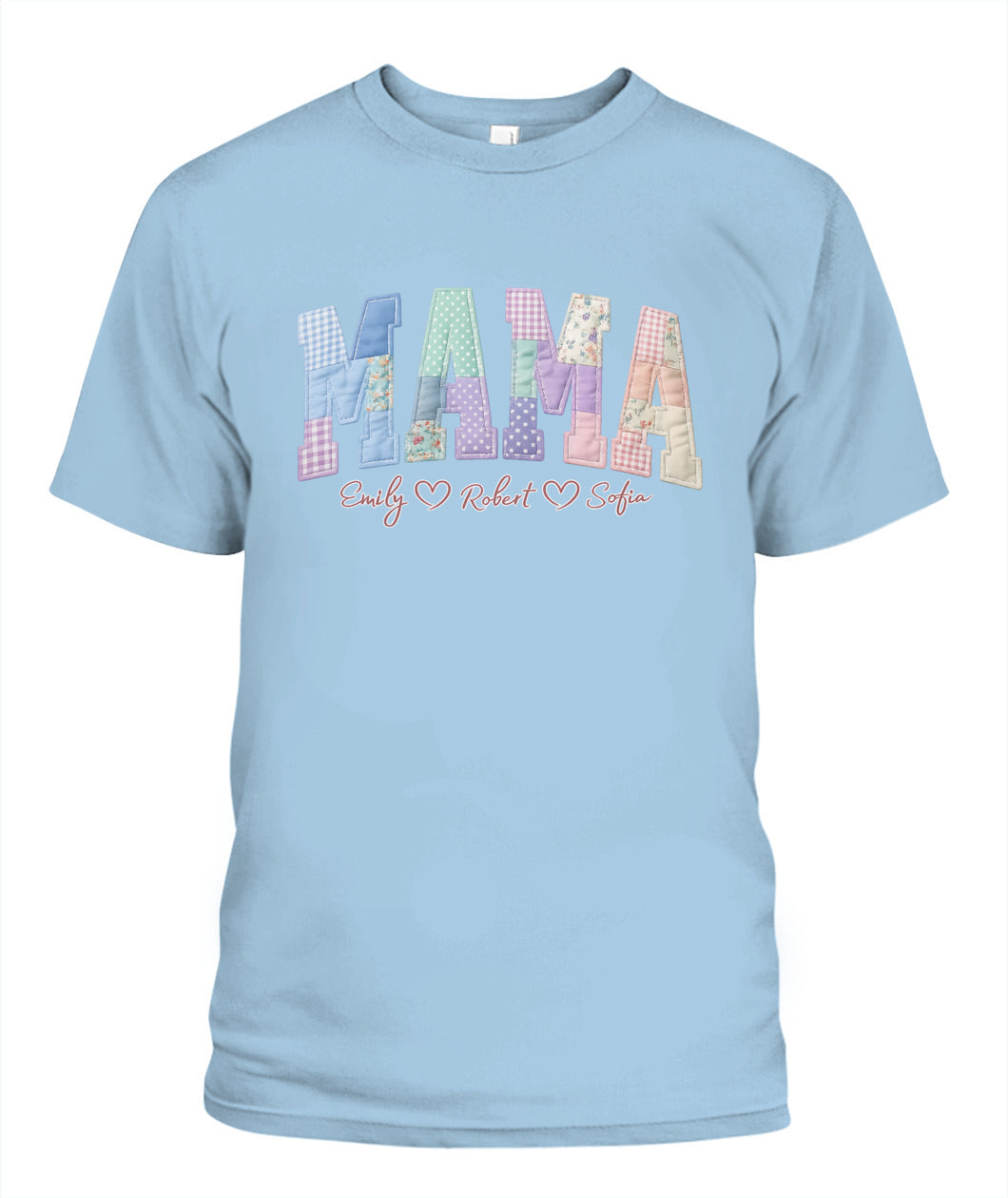 Personalized Mama Gigi Grandma Custom  Faux 3D Patchwork T-Shirt Sweatshirt