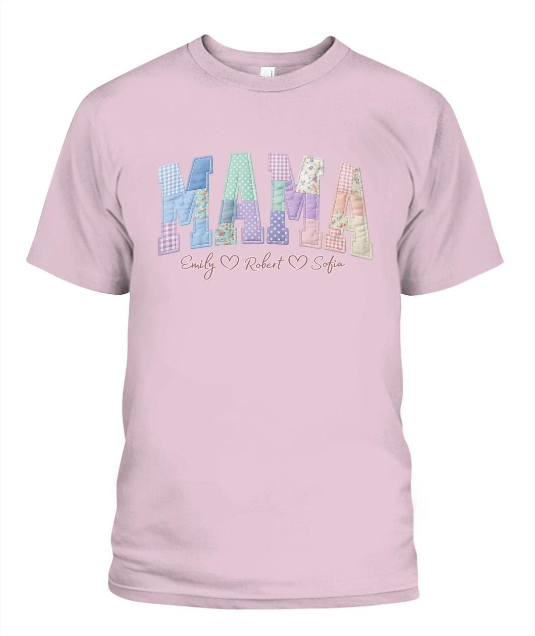 Personalized Mama Gigi Grandma Custom  Faux 3D Patchwork T-Shirt Sweatshirt
