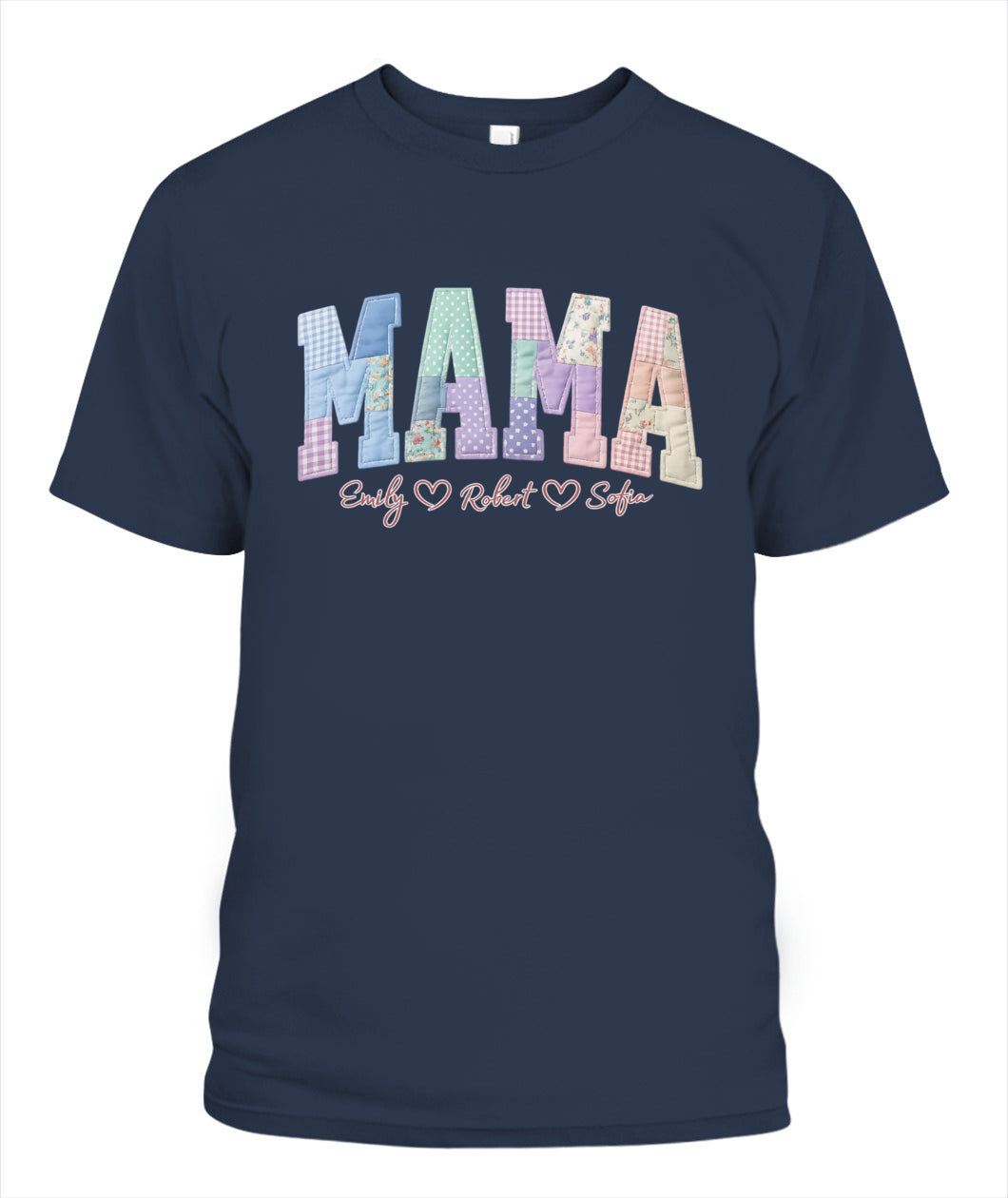 Personalized Mama Gigi Grandma Custom  Faux 3D Patchwork T-Shirt Sweatshirt