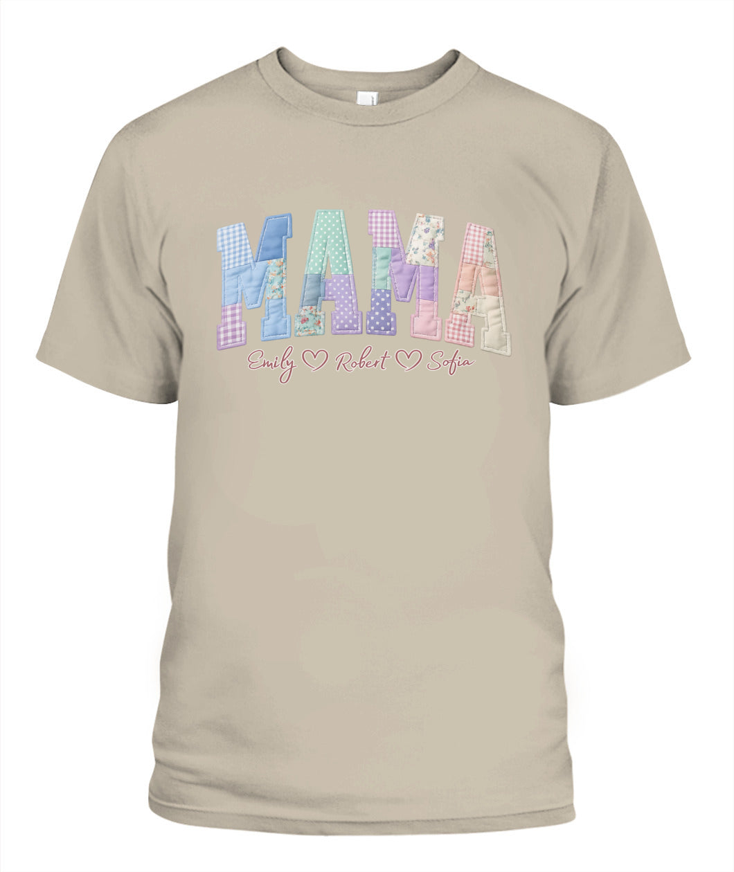 Personalized Mama Gigi Grandma Custom  Faux 3D Patchwork T-Shirt Sweatshirt