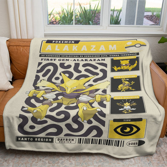 Anime PKM Alakazam Blanket Holiday Gift