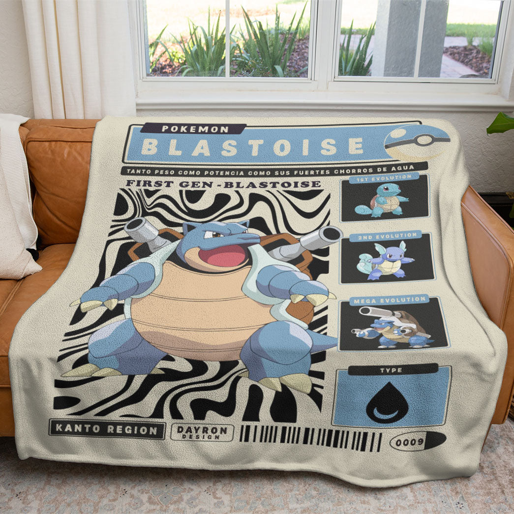Anime PKM Blastoise Blanket Holiday Gift